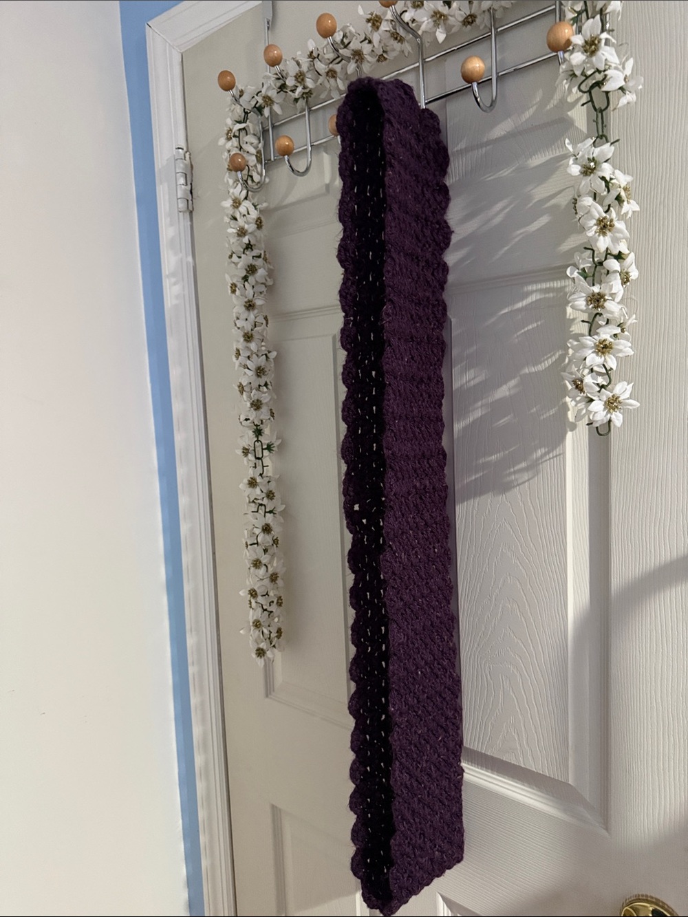 Handmade Purple Crochet Scarf 🧣